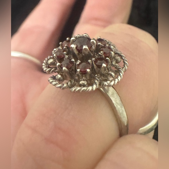 Garnet Sterling Silver 925 ring size 6 - Picture 8 of 8